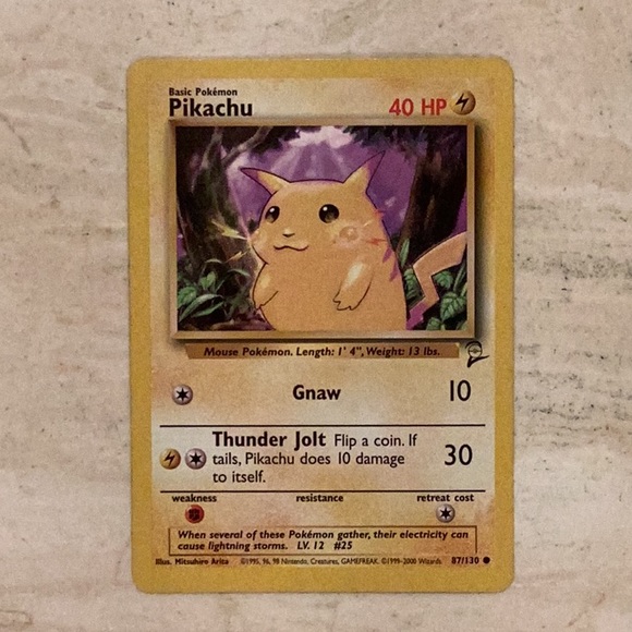 Pokemon Pikachu 1999 87/130 Base Set 2 #87 TCG Pokemon Card - Picture 2 of 6